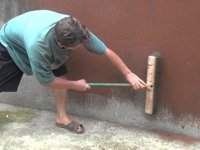 Painting Cement Walls With Clay Slip Part 1 of 2