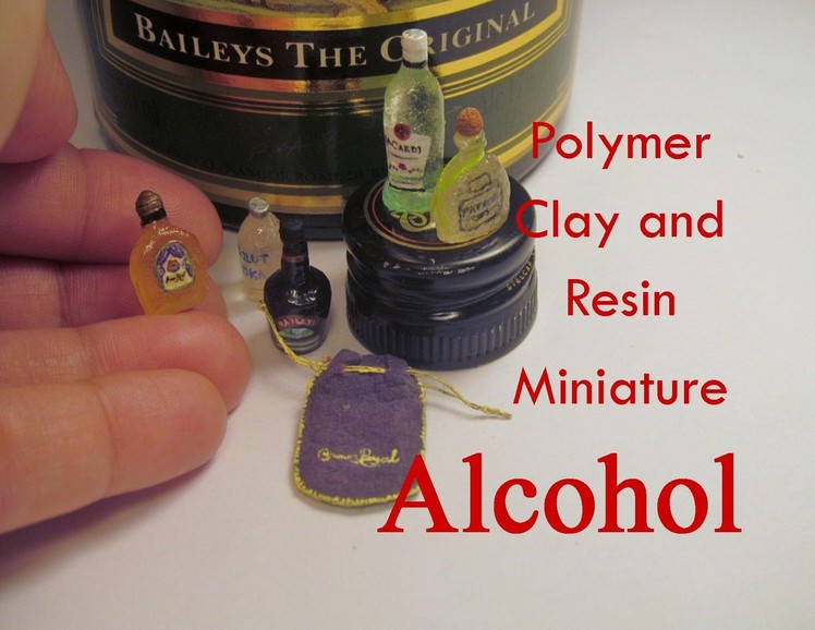 Polymer Clay and Resin Dollhouse Miniature Alcohol.Liquor. Spirits