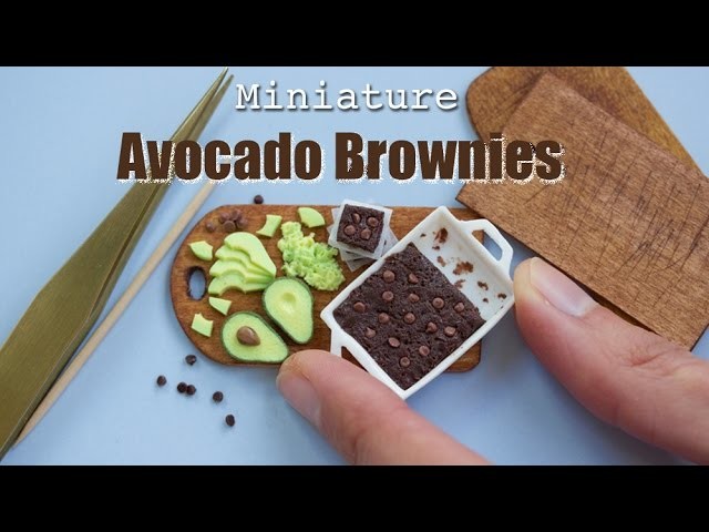 Polymer Clay Avocado Brownies. Miniature Food Tutorial with Fimo