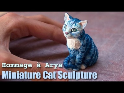 Polymer Clay Cat Sculpture. Hommage à Arya