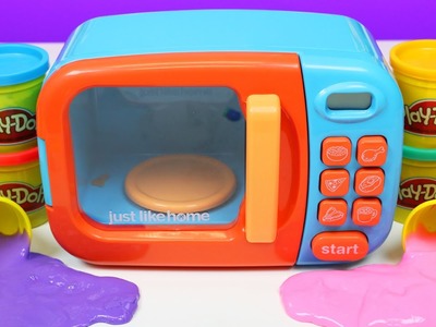 Pretend MAGIC Play Doh Microwave Melts Into SLIME With Shopkins My Little Pony Surprise Toys!