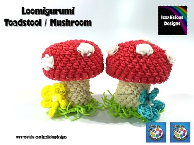 Rainbow Loom Loomigurumi Mushroom. Toadstool - amigurumi crochet using Rainbow Loom Bands