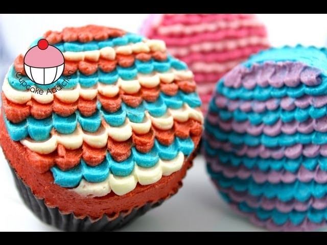 Ruffled Layer Frosting Technique for Cakes and Cupcakes - A Cupcake Addiction How To Tutorial