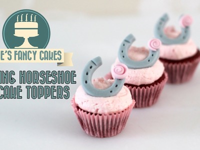 Wedding cupcakes: fondant horseshoe cake toppers