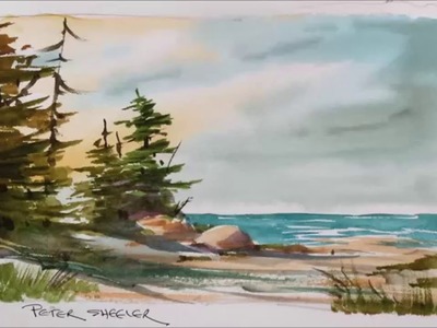 A quick and fun Watercolor demonstration of a Lake Shoreline painting. Easy to follow and learn.