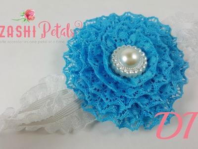 DIY. Super fast and easy lace flower baby headband.