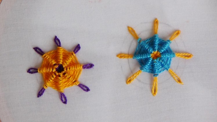 Hand Embroidery: Raised Spider Daisy Stitch