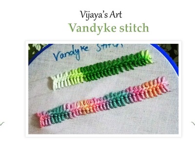Hand Embroidery Stitch - Border Vandyke stitch