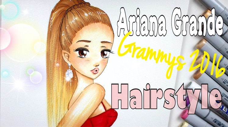 How To DRAW and Color ARIANA GRANDE GRAMMYs 2016