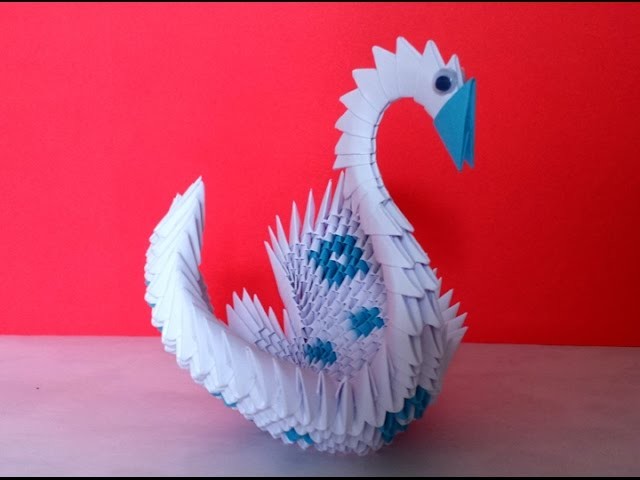 How to make 3d origami swan (2 colors)