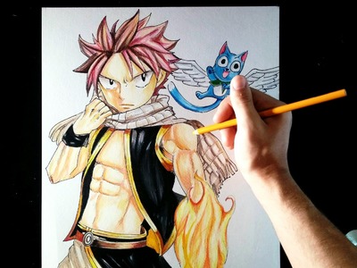 Natsu & Happy (Fairy Tail) | Speed Drawing | Artemaster | Prismacolor Pencils