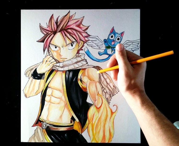 Natsu & Happy (Fairy Tail) | Speed Drawing | Artemaster | Prismacolor Pencils