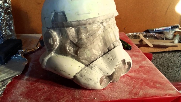 Storm trooper pepakura and fiberglass helmet build