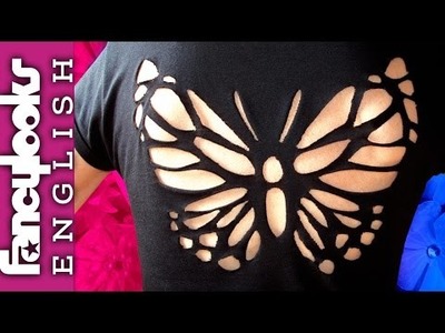 DIY-Lovely Butterfly cut out t-shirt