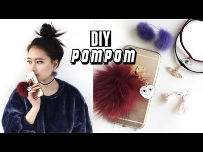 DIY Pompom Phone Case & Earrings & Choker (Korean Sub)