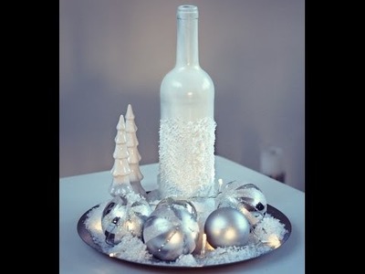 DIY: snowy christmas wine bottle decoration