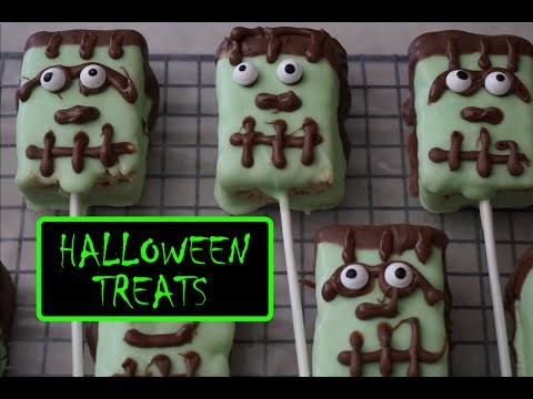 Frankenstein Rice Krispy Treats for Halloween - DIY for Kids
