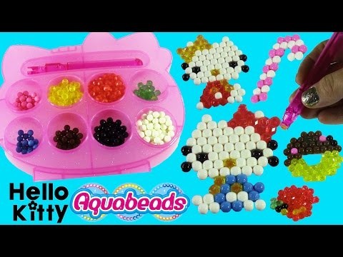 Hello Kitty Aquabeads Sparkle Case! DIY BEAD Designs with Water Magic! Num Noms Lip Gloss!