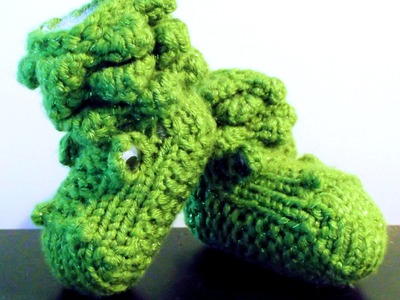 How to Loom Knit Crocodile Booties