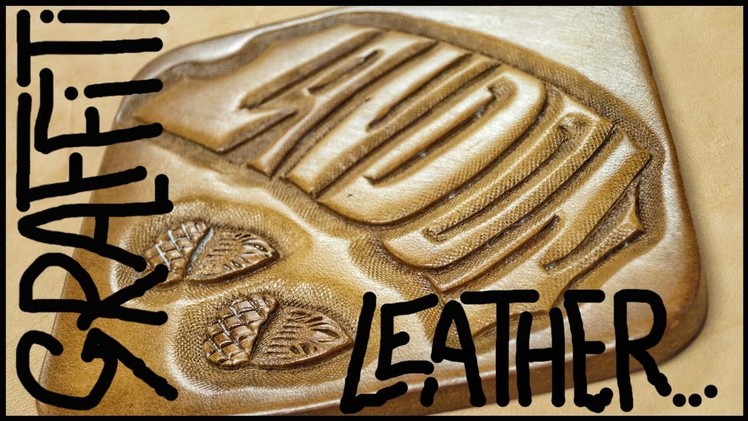 Leather Graffiti - Carving Landon's name into wet and cased leather - Leathercraft tutorial