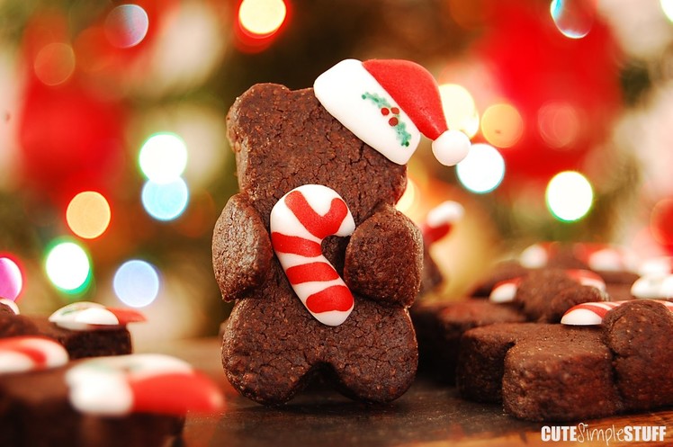 Christmas Hugging Bear Decorated Cookies
