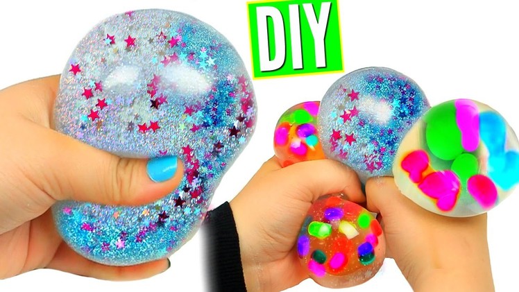 DIY Liquid Squishy Balls! Orbeez & Glitter Liquid Stress Balls!