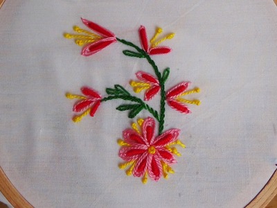 Hand Embroidery: Bullion knot stitch variation