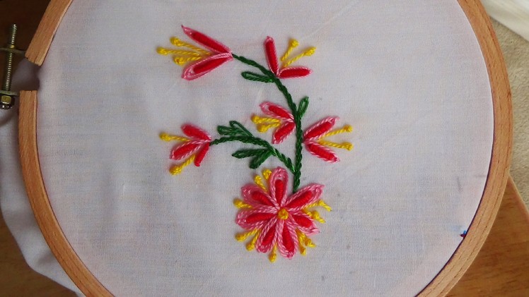 Hand Embroidery: Bullion knot stitch variation