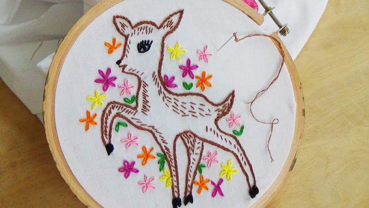 Hand Embroidery: Deer embroidery