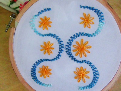 Hand Embroidery: Wavy Herringbone Stitch