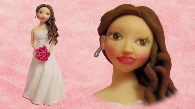 How to make a Bride out of fondant cake topper fimo clay figurine