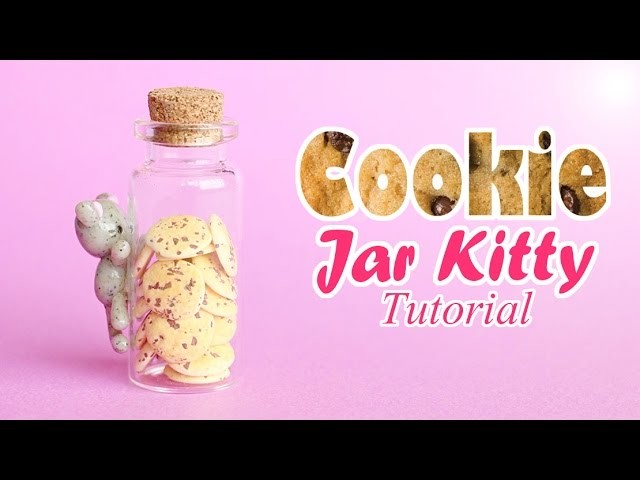 Cookie Jar Kitty │ Polymer Clay Bottle Charm Tutorial