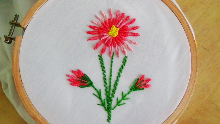 Hand Embroidery: Bullion Knot Stitch & Bullion Lazy Daisy Stitch