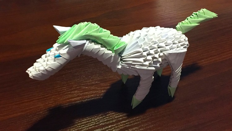 3D origami a horse (a hoss) of pieces tutorial