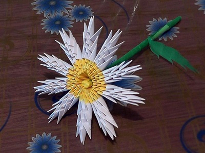 3D origami flower chamomile tutorial instruction