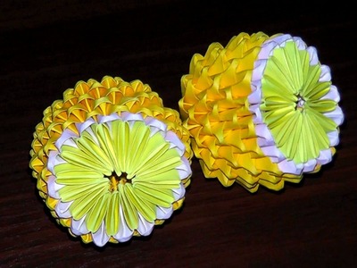 3D origami lemon (tutorial, instructions)