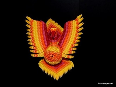3D origami Phoenix tutorial 1 (3d origami fire-bird part1)