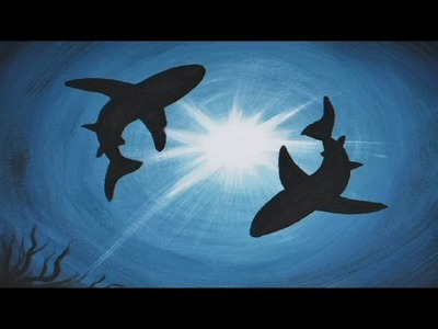 Acrylic Painting on Canvas : Shark Infestation