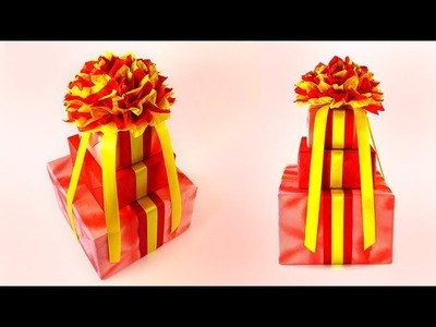 Cute Three-tier Birthday Cake Gift Wrapping