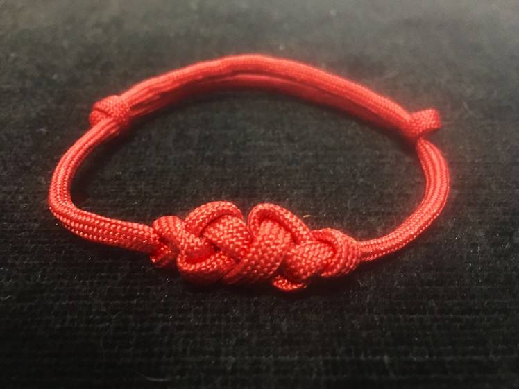 Double Eternity Knot Adjustable Paracord Friendship Bracelet With Sliding Knot
