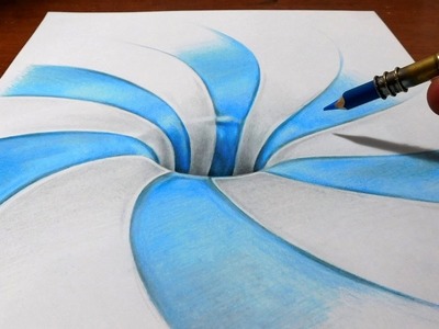 Drawing a Spiral Pattern Hole - Anamorphic Illusion