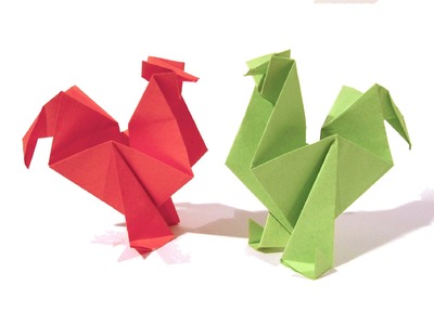 Easter Origami Rooster. hen - Tutorial - How to make an origami rooster. hen