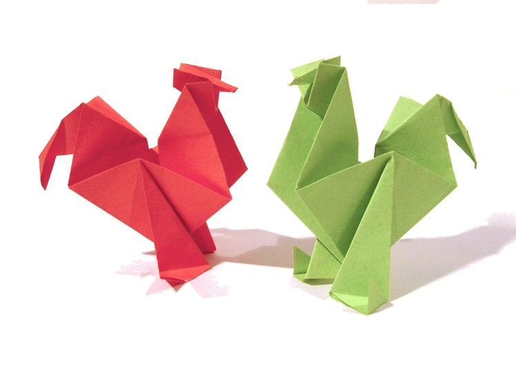 Easter Origami Rooster. hen - Tutorial - How to make an origami rooster. hen