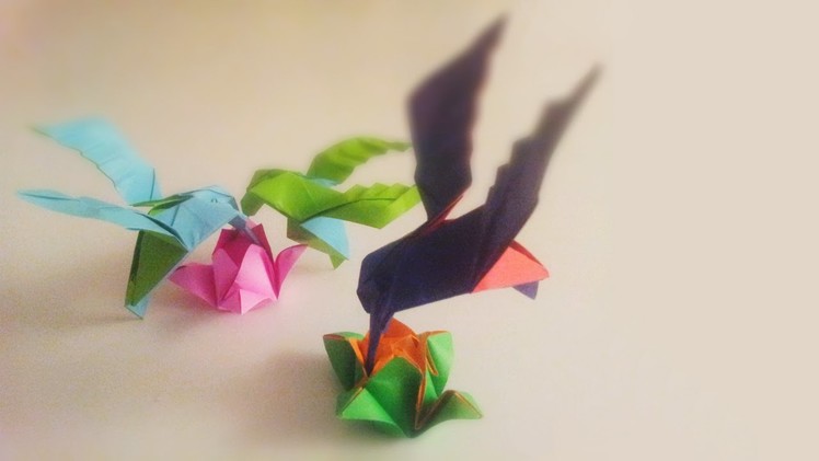 Fast & curious humming-bird | tape recommended | Origami tutorial for intermediate