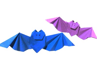 Halloween Origami Bat - Easy Origami Tutorial - How to make an easy origami bat