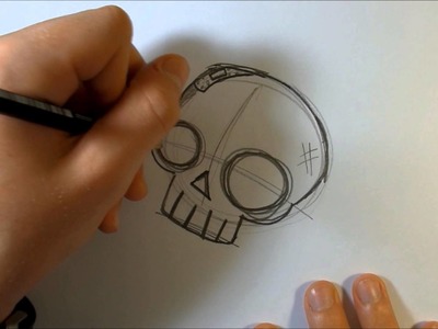 How to draw a cartoon skull