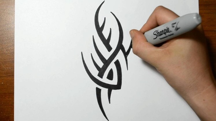 How to Draw a Simple Spiky Tribal Tattoo Design
