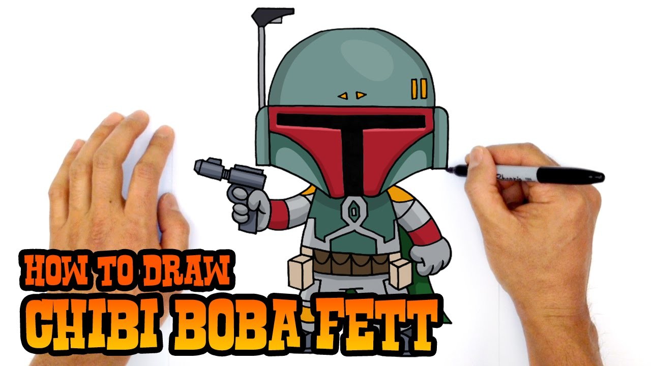 How to Draw Boba  Fett  Chibi Step by Step Art Lesson