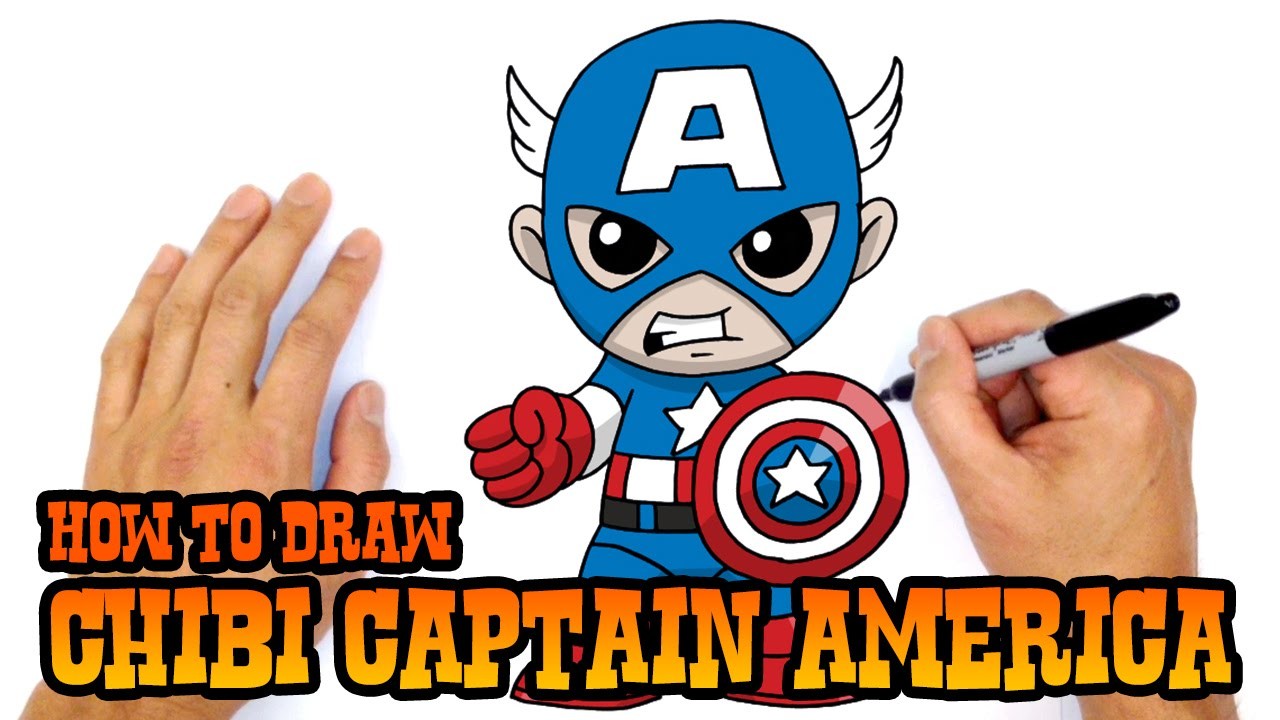 How to Draw Captain America (Chibi) Kids Art Lesson