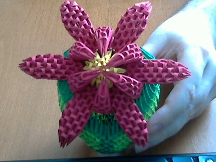 How to make 3d origami flower (model2)  part 2